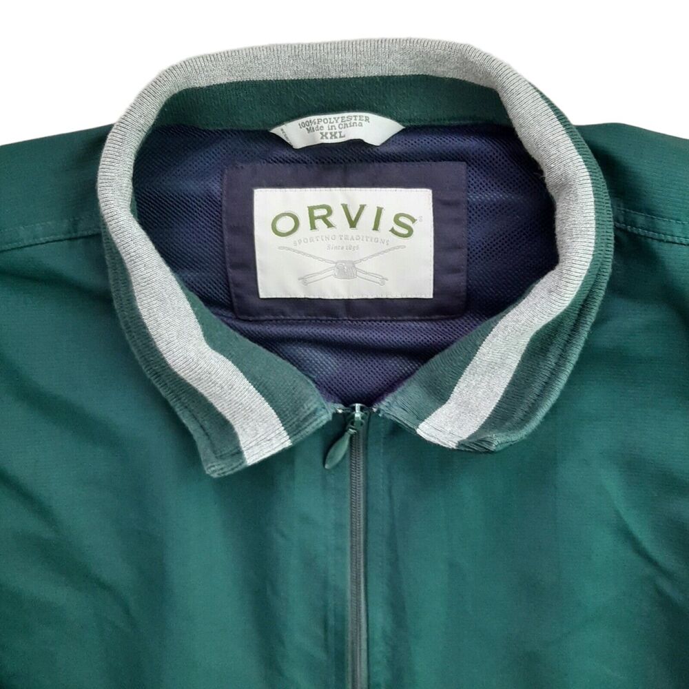 Orvis mens golf jacket Size XXL vtg 1/4 zip pullover breathable mesh lining 2XL